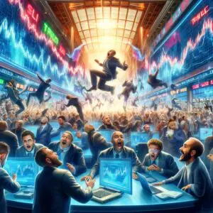 Energija i uzbuđenje burzovnog tržišta s trgovcima i dinamičnim prikazima.