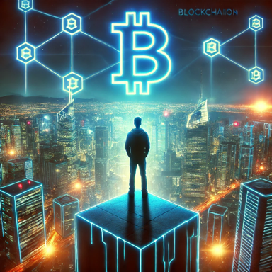 Futuristic Urban Bitcoin Image