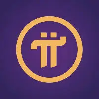 Logo zlatni symbol pi u krugu na ljubičastoj podlozi.