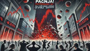 Financijska kriza eksplozija zgrada grafikon panika kaos urbani okoliš.