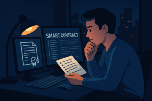Investitor istražuje smart contract prije ulaganja