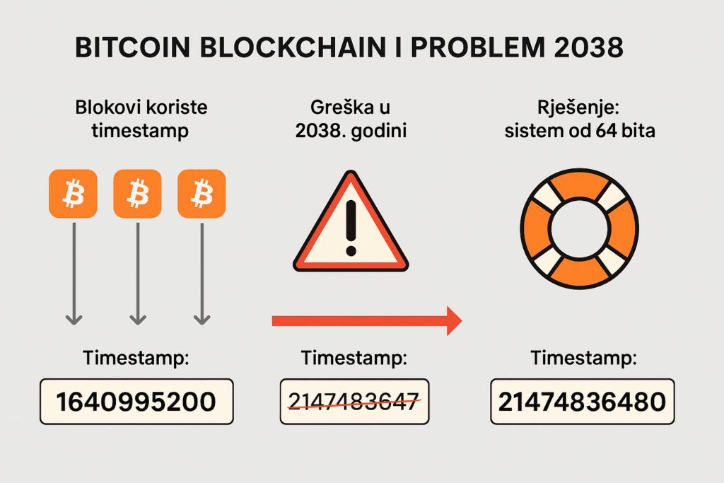 Bitcoin 2038 problem rješenje: timestamp i 64-bitni sistem.unix vrijeme