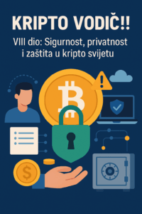 Infografika: Kripto vodič o sigurnosti, privatnosti i zaštiti kriptovaluta.