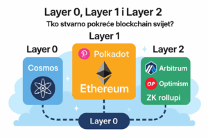 Cosmos, Ethereum, Arbitrum, ZK rollupi... Sve to spada u različite blockchain slojeve. Nauči što znači Layer 0, 1 i 2 i kako oblikuju budućnost Web3.