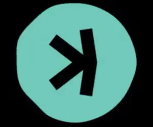 Tirkizni apstraktni logo, moderni simbol, strelica ili slovo K.