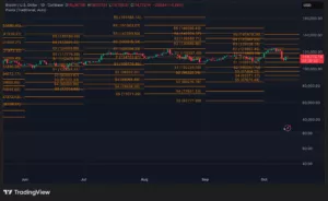Bitcoin dnevni grafikon (BTC/USD) s pivot točkama i analizom cijene.