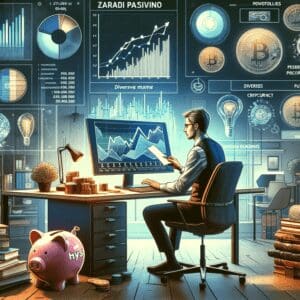 Financijski analitičar istražuje suvremene podatke uz više zaslona i naprednu tehnologiju.