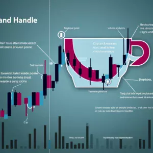 Grafikon s Cup and Handle obrazcem za analizu i trgovanje kriptovalutama.