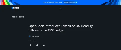 OpenEden uvodi tokenizirani američki trezor Računi u XRP Knjigu