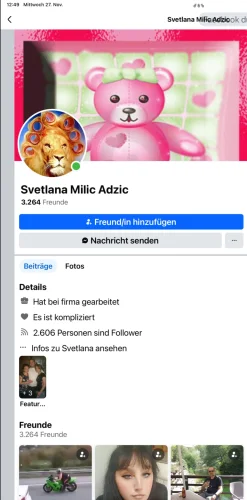 Profilna stranica Svetlane Milic Adzic s kreativnom slikom i širokom društvenom mrežom, Kako prepoznati pravi