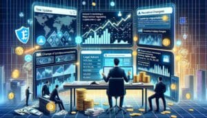 Futuristic Control Room Crypto Trading