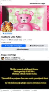 Svetlana Milic Adzic nudi posao od kuće u grupi Bitcoin zarada Srbija.