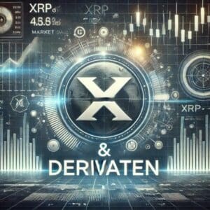 Futuristički dizajn XRP tržišnih podataka s naglaskom na kriptovalute i financijske instrumente.