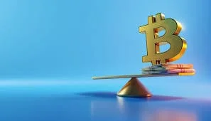 Bitcoin balansira na klackalici, simbolizirajući volatilnost i utjecaj u financijskim tržištima. stabilnost ovisi o pravim kupcima