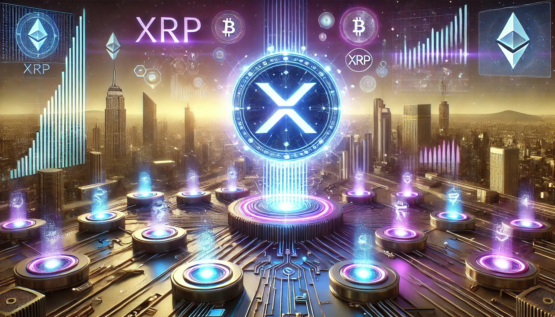 Futuristicki Kripto Grad S Xrp U Sredistu. Divide et impera