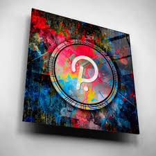 Apstraktna umjetnost s pitanjem, modernim bojama i kontrastom između reda i kaosa.