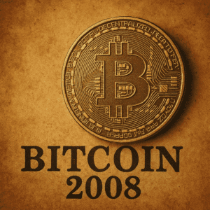 Prikaz stiliziranog Bitcoin novčića s detaljima u zlatu i binarnim šiframa.