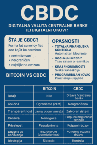 CBDC vs Bitcoin: Centralization, privacy, control in digital currencies.