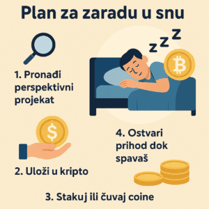 Plan zarade kriptovalutama: istraži, uloži, stakuj ili čuvaj, zarađuj u snu.