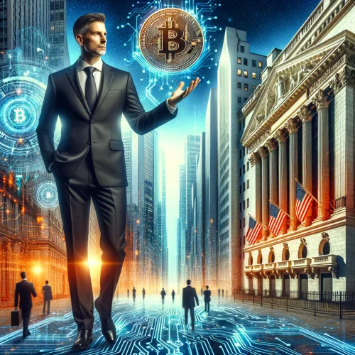 Futuristicki Grad I Holografski Bitcoin Vizija Buducnosti Blackrock CEO Futuristicki Grad I Holografski Bitcoin Vizija Buducnosti
