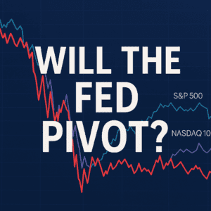 Federal Reserve pivot question on financial market trends; S&P 500, NASDAQ 100 indices.