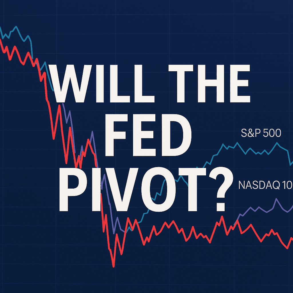 Federal Reserve pivot question on financial market trends; S&P 500, NASDAQ 100 indices. korelacija tržišta