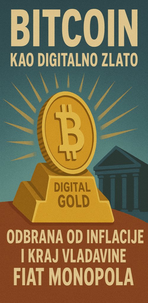 Bitcoin kao digitalno zlato, zaštita od inflacije i kraj fiat monopola.