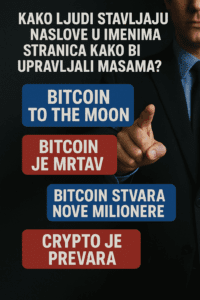 Promocija Bitcoin mišljenja: volatilnost, bogatstvo, prevara, medijski senzacionalizam.
