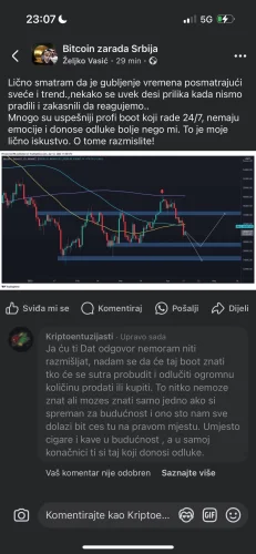 Rasprava o strategijama trgovanja bitcoinom na Facebooku s botovima i tehničkim analizama.upravljanje masama