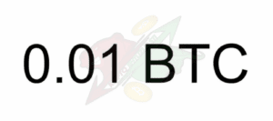 Prikaz 0.01 BTC s bikom i medvjedom, simbolima tržišne dinamike.