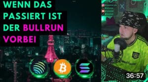 Noćni grad s neonima, kriptovalute, live streaming, Bitcoin, Solana, futuristički digitalni pejzaž.