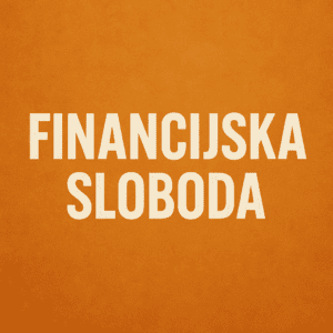 Minimalistički dizajn na narančastoj pozadini s tekstom Financijska sloboda za inspiraciju.