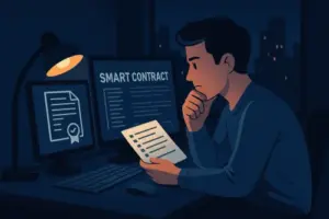 Investitor istražuje smart contract prije ulaganja