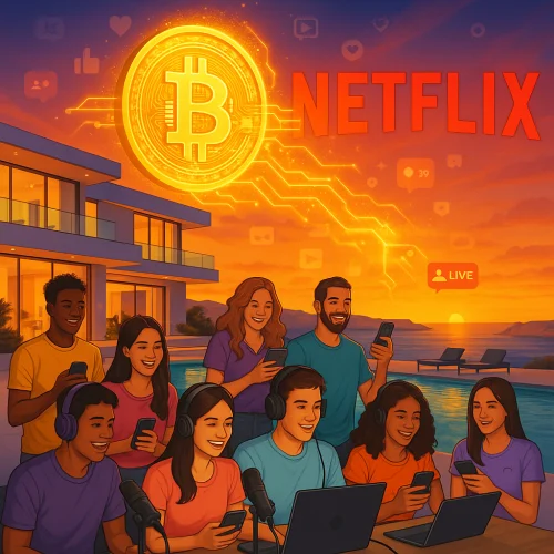 Bitcoin I Netflix Digitalna Zabava Uz Bazen I Zalazak Sunca NEtflix i Bitcoin Digitalna Zabava Uz Bazen I Zalazak Sunca. BTC, Twitch, crypto, kriptoentuzijasti, kriptovalute