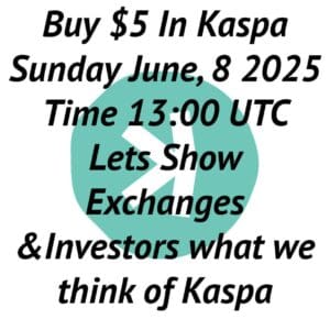 Kupite 5 dolara Kaspa kriptovalute, koordinirana kupnja, događaj 8. lipnja 2025.