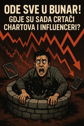Panika zbog burzovnog kraha, muškarac u bunaru, padajuće dionice, chart influenceri nestali.