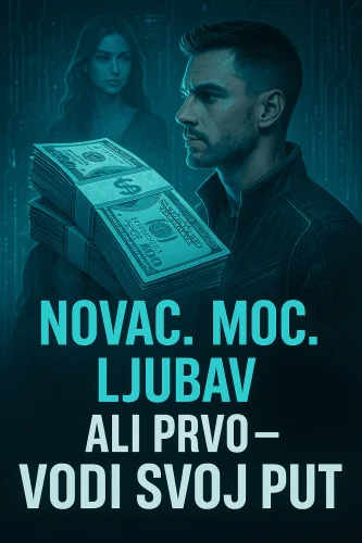 Poster: novac, moć, ljubav, izbor, muškarac, žena, tehnologija, motivacija, moderno, drama, životni put.