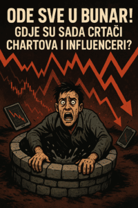 Panika zbog burzovnog kraha, muškarac u bunaru, padajuće dionice, chart influenceri nestali.