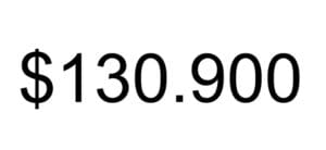 Iznos novca prikazan kao 130.900 dolara u jednostavnom crnom fontu.