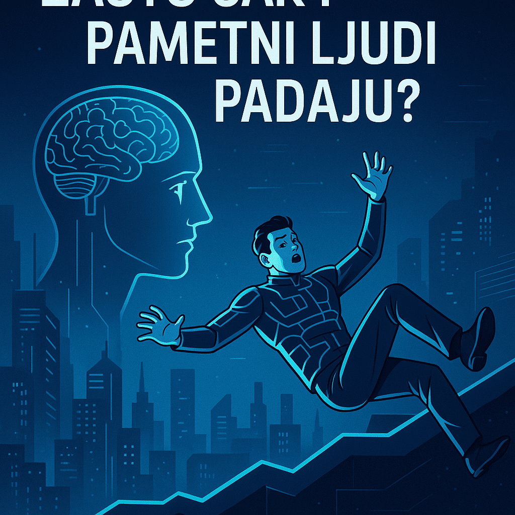 Digitalna ilustracija zašto pametni ljudi padaju: inteligencija, neuspjeh.