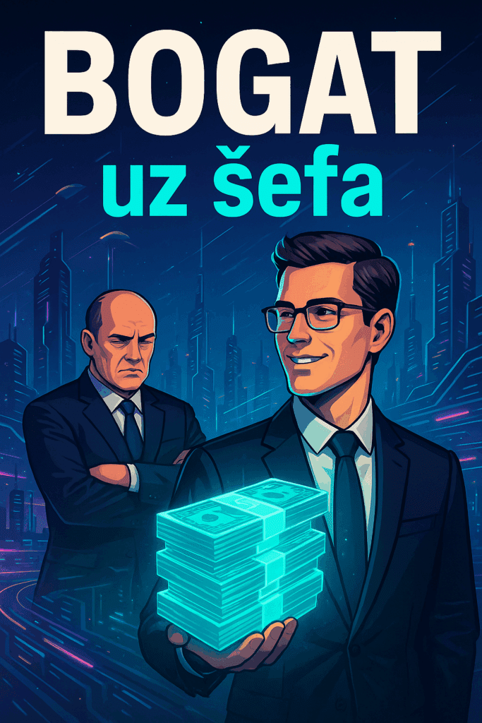 Bogati poslovni ljudi s novcem u gradu budućnosti.šef