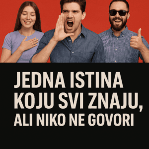 Ljudi različitih reakcija na istinu, poruka o neizrečenim istinama, crvena pozadina.