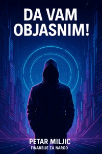 Misteriozni čovjek u hoodici ispred neon futurističkog grada, financije za narod, Petar Miljić.
