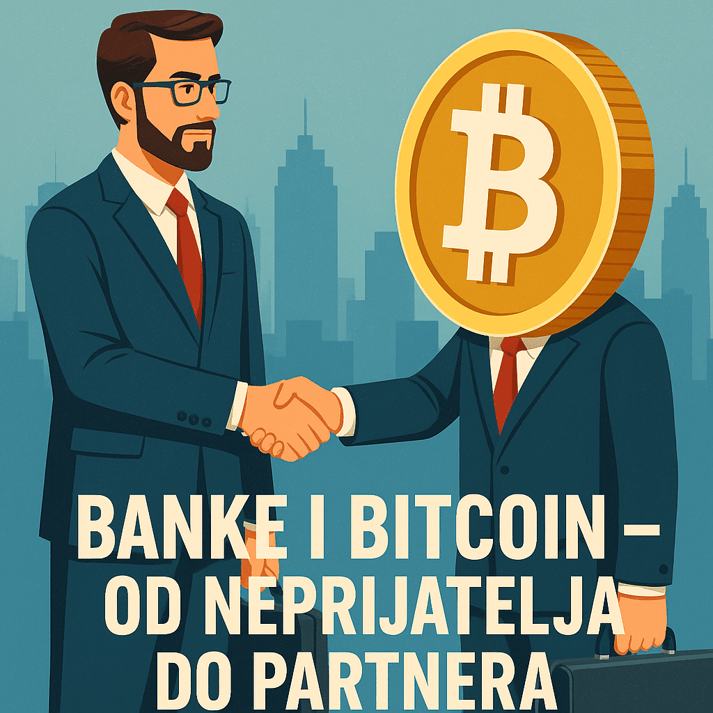 Banke i Bitcoin: financijsko partnerstvo u gradu.