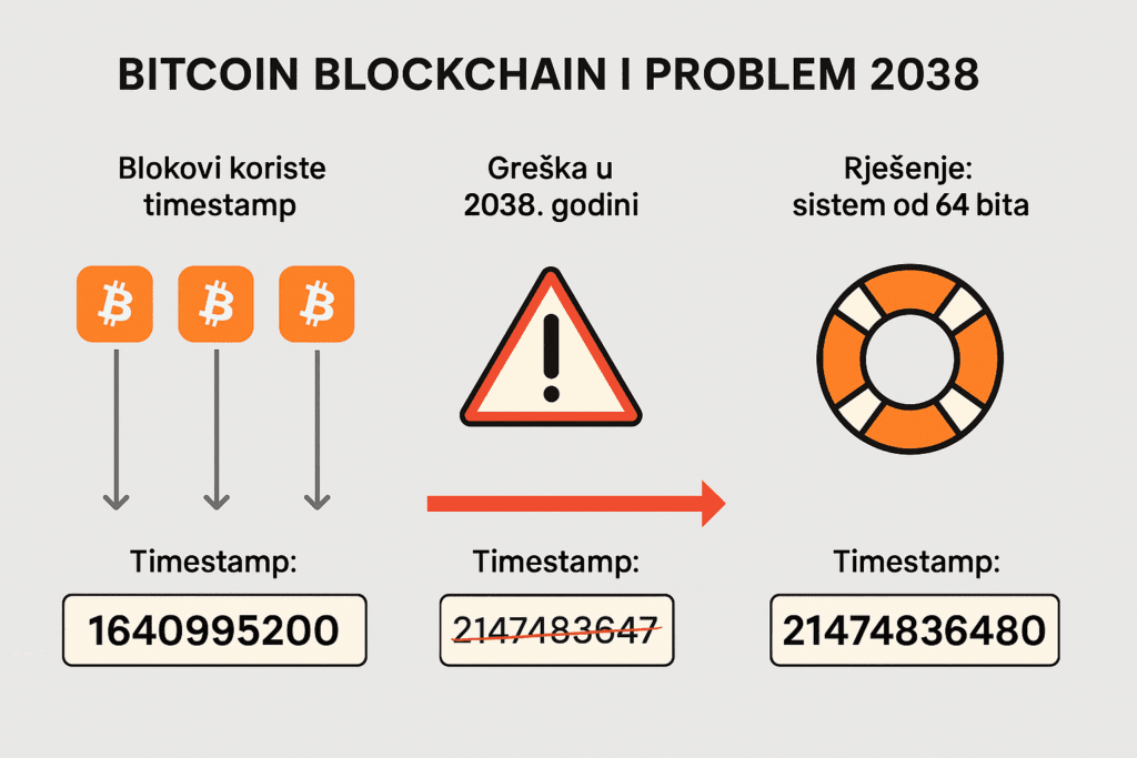Bitcoin 2038 problem rješenje: timestamp i 64-bitni sistem.unix vrijeme