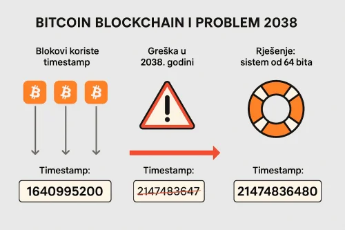 Bitcoin 2038 problem rješenje: timestamp i 64-bitni sistem.unix vrijeme