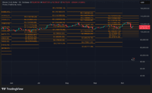Bitcoin dnevni grafikon (BTC/USD) s pivot točkama i analizom cijene.