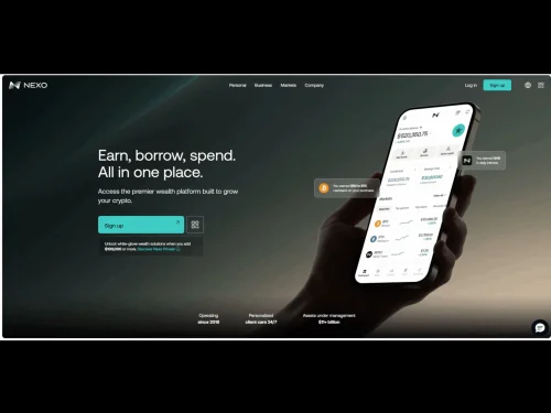 Nexo kripto platforma, mobilna aplikacija: zaradite, posudite, upravljajte digitalnim bogatstvom.