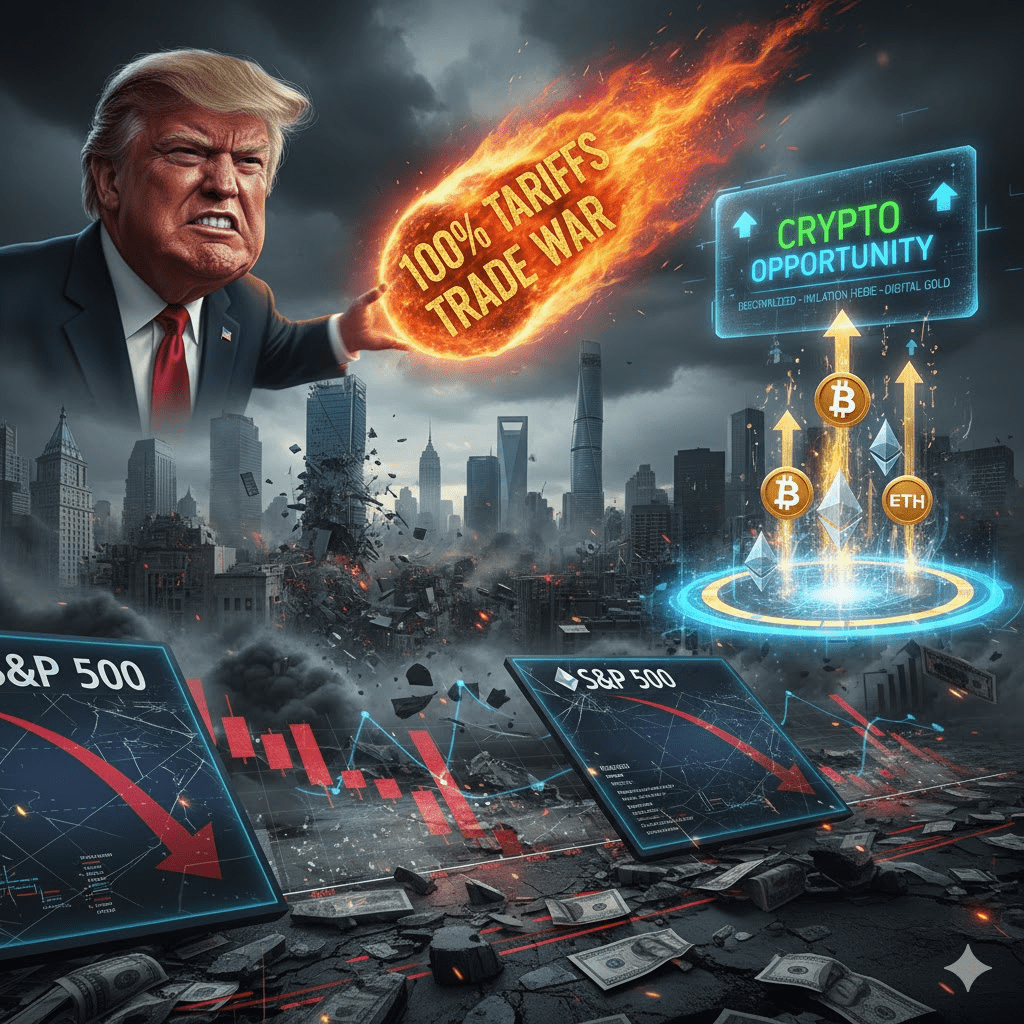 Trumpov trgovinski rat ruši S&P 500, kriptovalute Bitcoin Ethereum prilika.