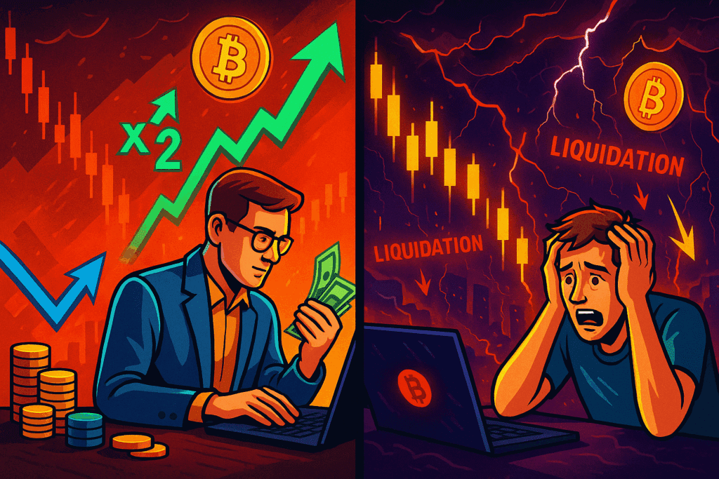 Usporedba investitora koji čeka x10 i onoga koji redovito vadi profit na x2 tijekom tržišnih padova.Oni koji čekaju 